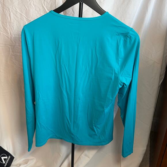 Lands end Kids rash guard swim shirt. Size M 10-12. Aqua blue. Swimwear. - Picture 2 of 6